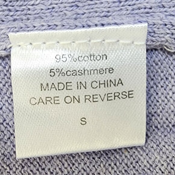 Burgess Cardigan Sweater | Small | Lilac Shawl Collar Cotton Cashmere NEW - Picture 7 of 9